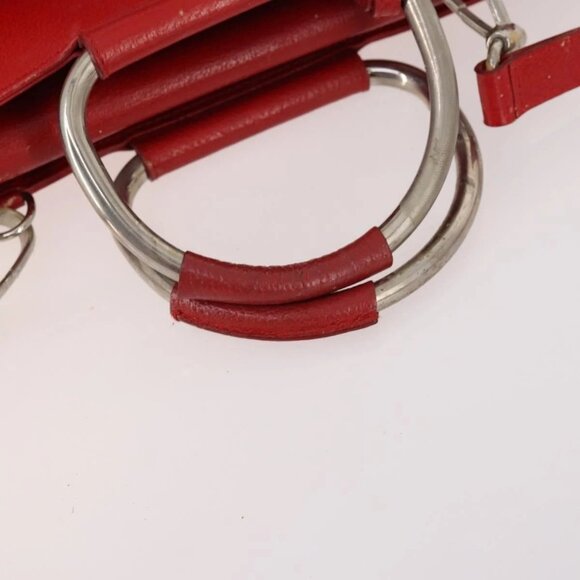 GUCCI Hand Bag Leather 2way Red - Picture 8 of 16